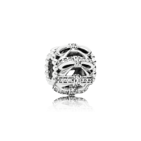 Berloque Laço Cravejado Prata 925 zirconias